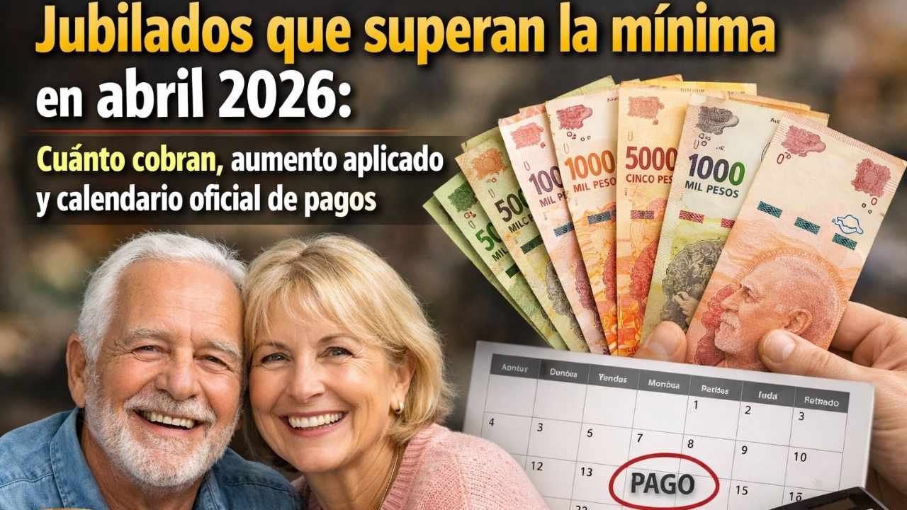 Jubilados que superan la mínima en abril 2026: cuánto cobran, aumento aplicado y calendario oficial de pagos
