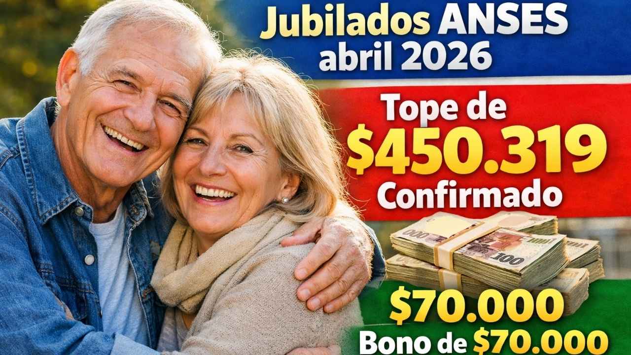 Jubilados ANSES abril 2026: tope de $450.319 confirmado y cálculo del bono de $70.000 según ingresos