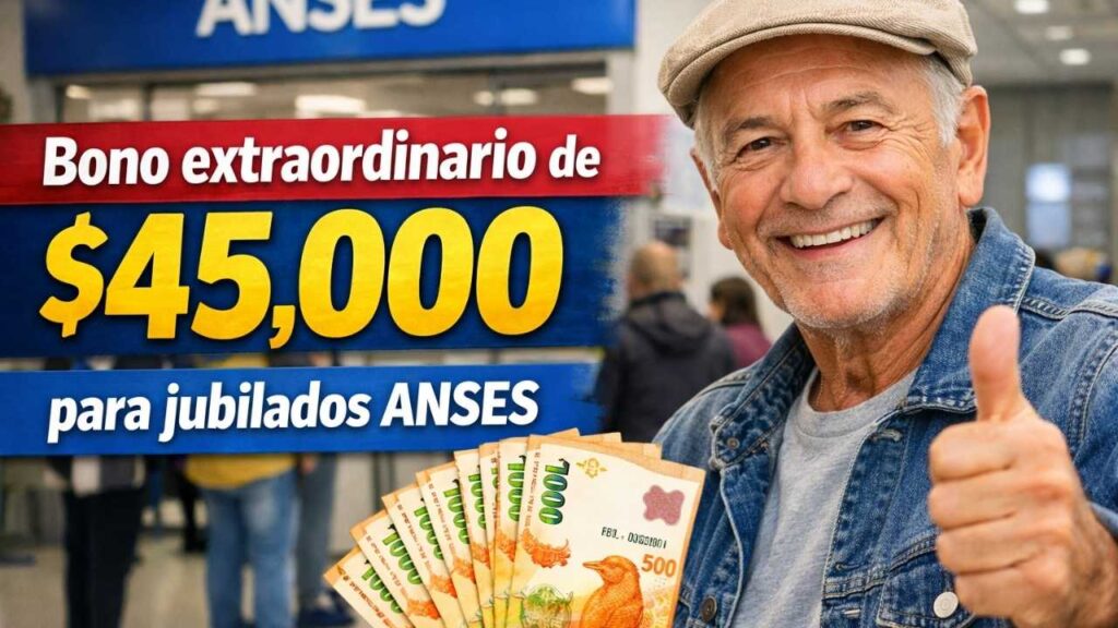 Bono extraordinario de $45,000 para jubilados ANSES: quién lo cobra y fechas de pago abril 2026