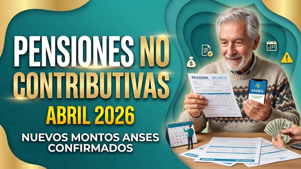 Pensiones No Contributivas abril 2026: nuevos montos ANSES confirmados y fechas de cobro