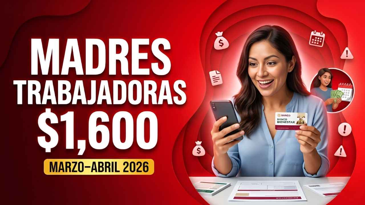 Madres Trabajadoras $1,600 marzo–abril 2026, pasos sencillos para cobrar sin complicaciones