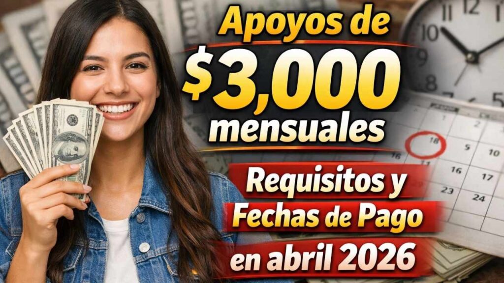 Apoyos de $3,000 mensuales: requisitos y fechas de pago en abril 2026