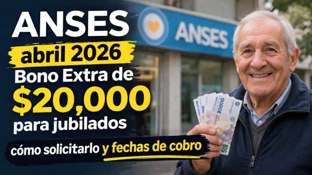 ANSES abril 2026: Bono Extra de $20,000 para jubilados – cómo solicitarlo y fechas de cobro
