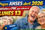 Pagos ANSES abril 2026: jubilados y PNC que cobran el lunes 13 con aumento confirmado