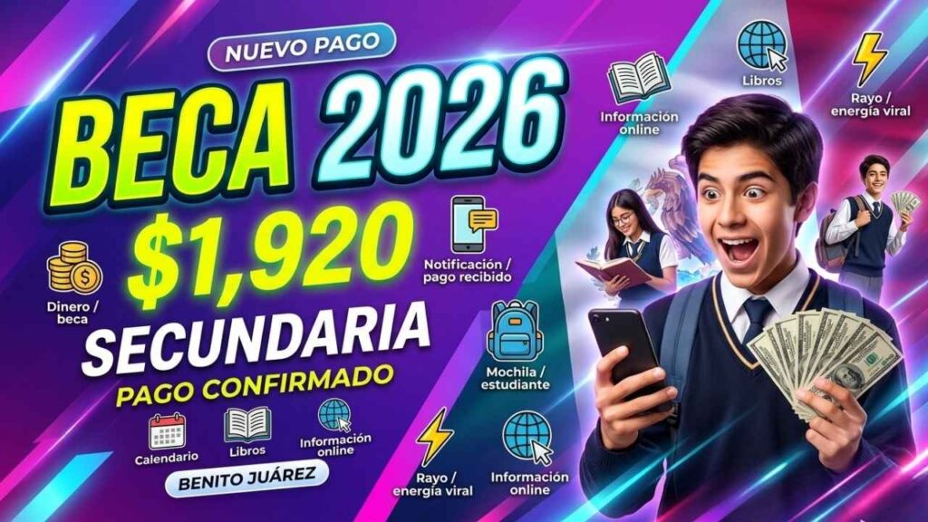Becas Benito Juárez estudiantes de secundaria reciben $1,920, pasos de inscripción y pago en abril
