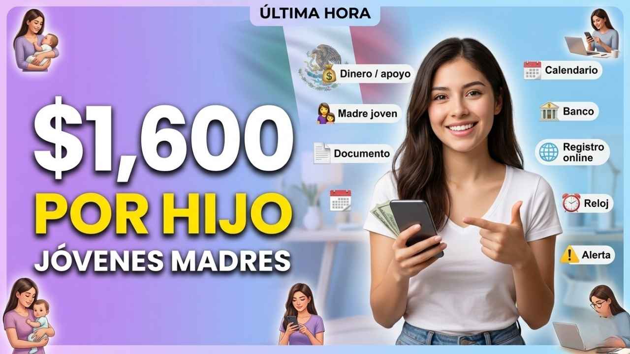 Apoyo a jóvenes madres $1,600 por hijo, requisitos y fecha de depósito marzo 2026