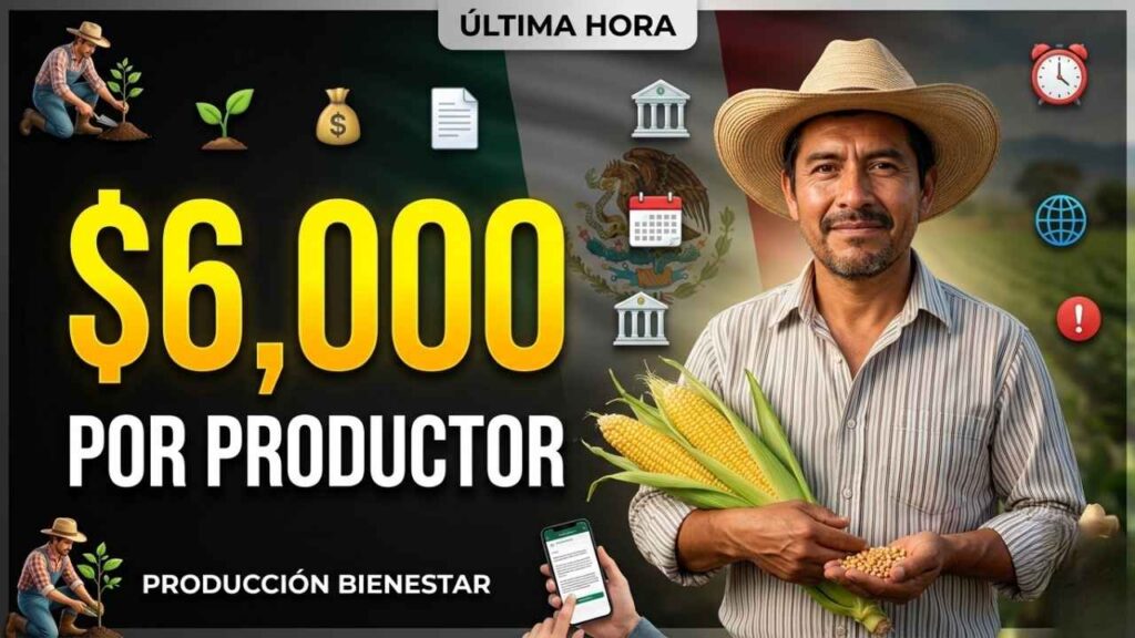 Programa Producción para el Bienestar $6,000 por productor, inscripción y calendario de depósitos en abril