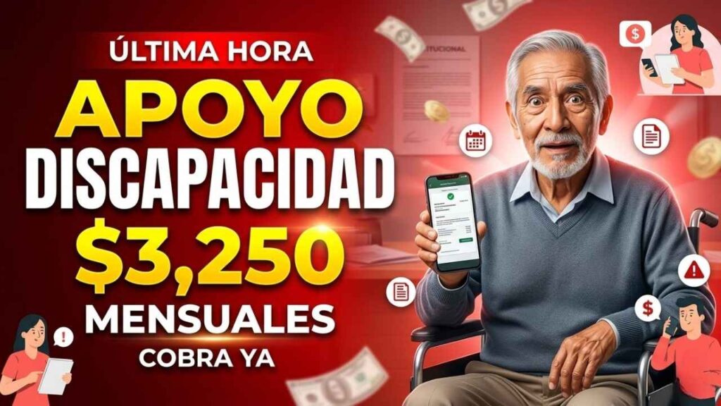 Apoyo a personas con discapacidad: $3,250 mensuales, cómo registrarse y fecha de pago en marzo