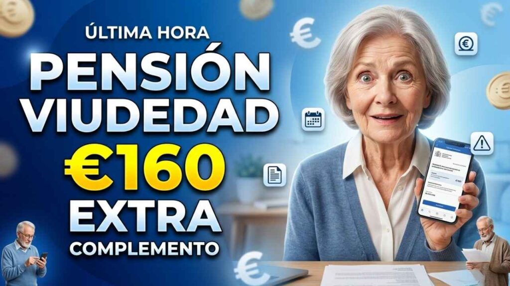 Complemento de pensiones de viudedad €160 extra, requisitos y fechas de ingreso marzo–abril