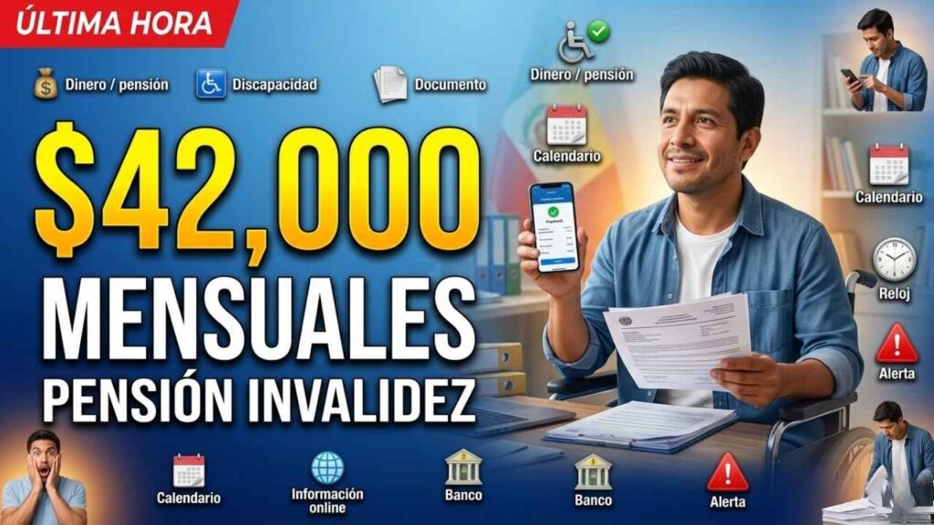 Pensión no contributiva por invalidez $42,000 mensuales, quiénes acceden y cuándo se acredita