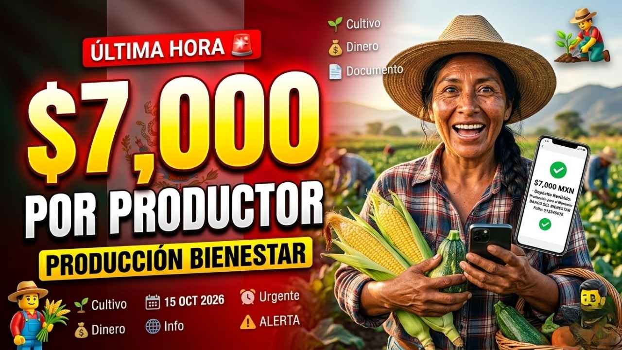 Programa Producción para el Bienestar $7,000 por productor, registro sencillo y calendario abril 2026