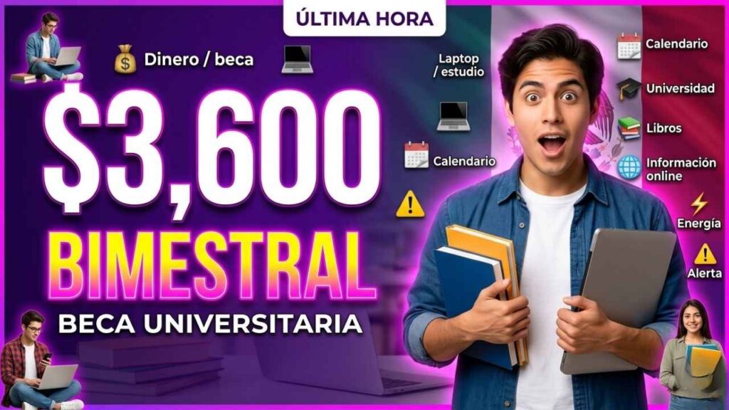 Beca Benito Juárez universitaria $3,600 bimestrales, quién aplica y cuándo llega el pago