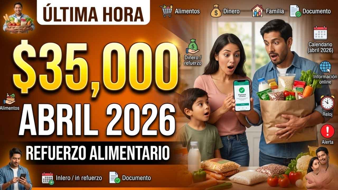 Refuerzo alimentario abril 2026 $35,000 para familias vulnerables, requisitos y calendario de ANSES
